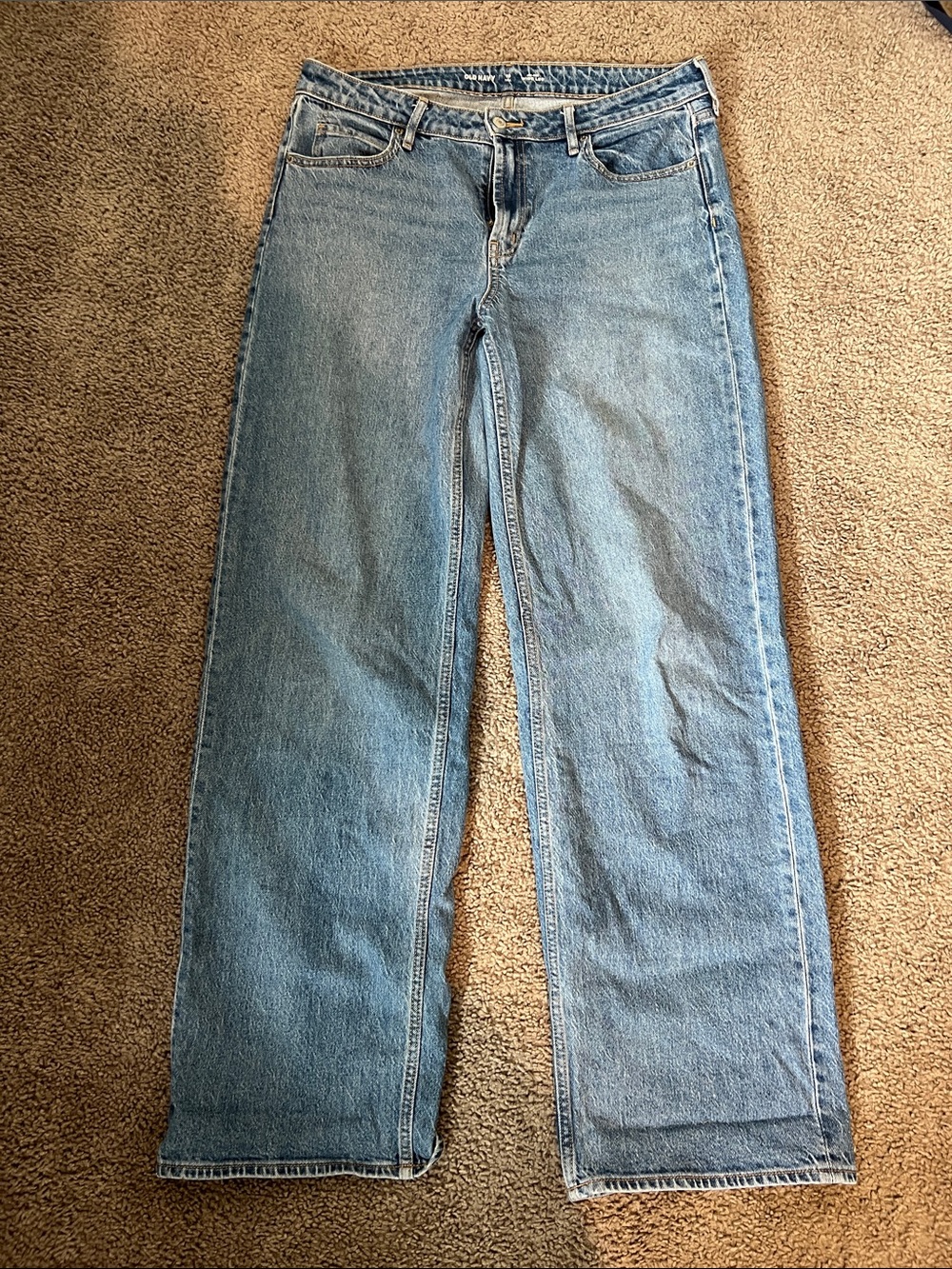 Old Navy Mid-Rise Wide Leg Jeans in Blue Denim